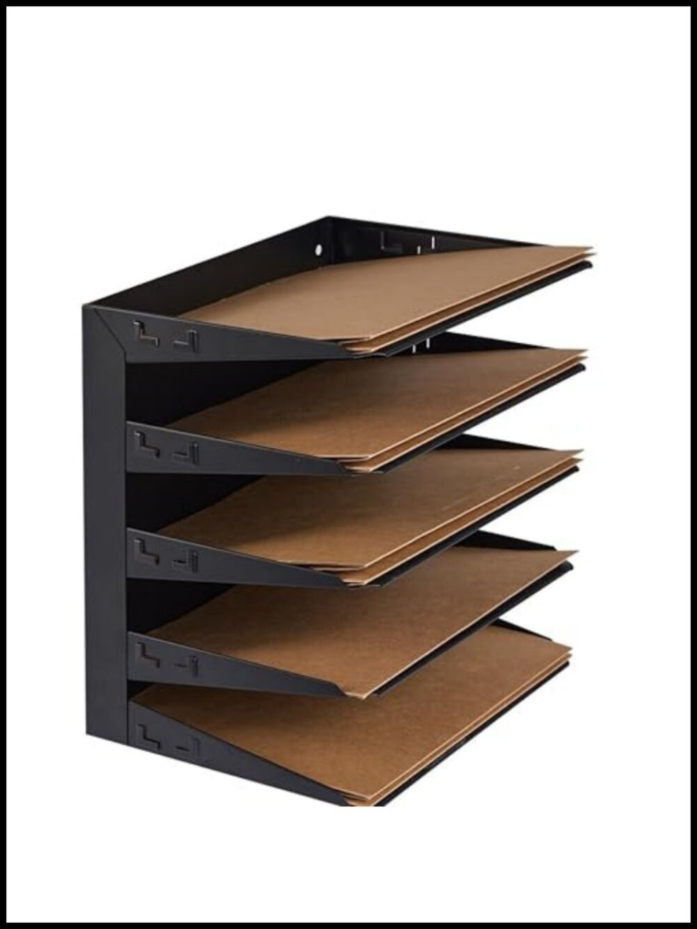 5 Tier Metal Desktop File Organizer Letter Tray Heavy Duty Office